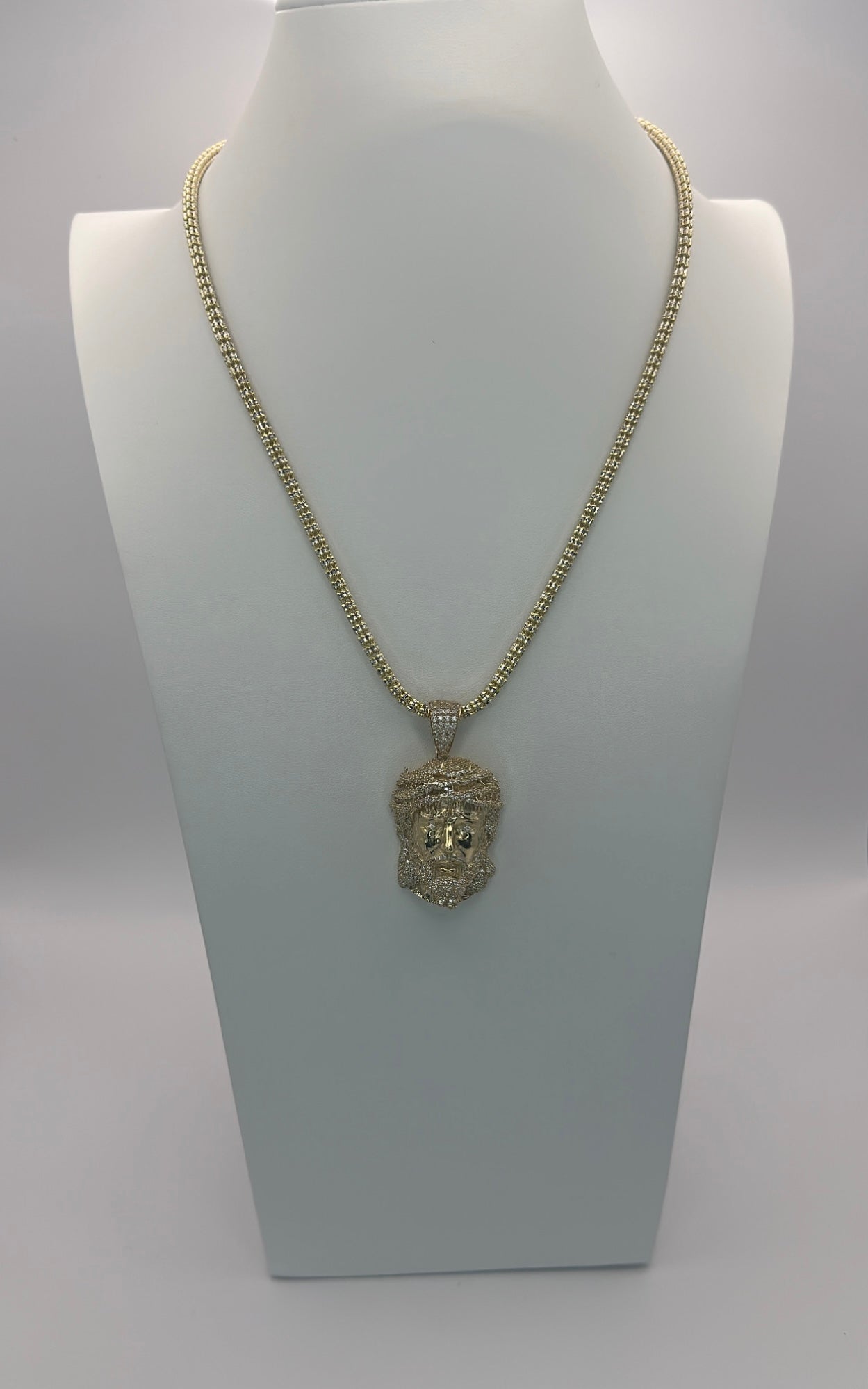 Moon ice chain with Jesus pendant