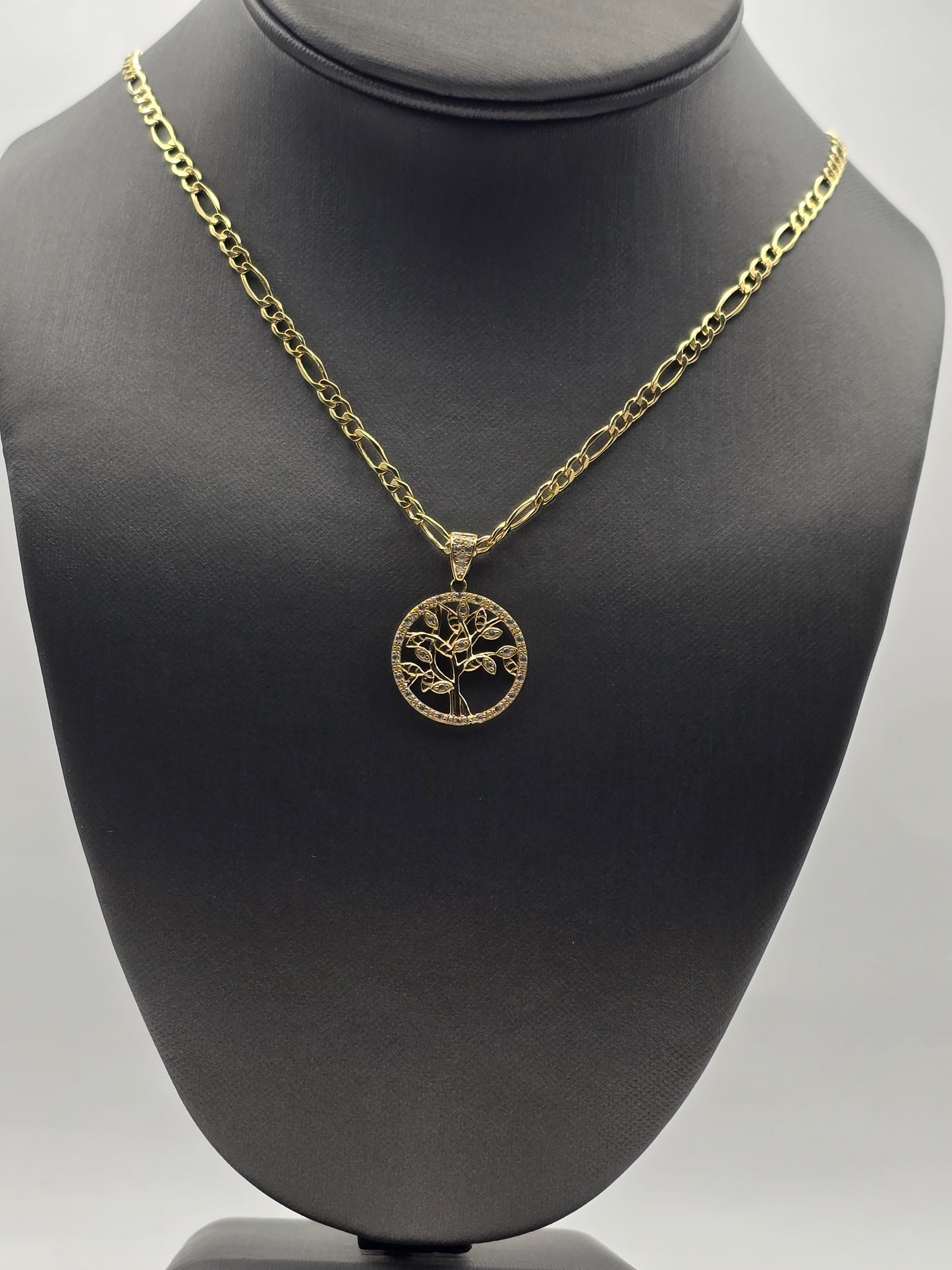 Figaro chain and tree of life pendant