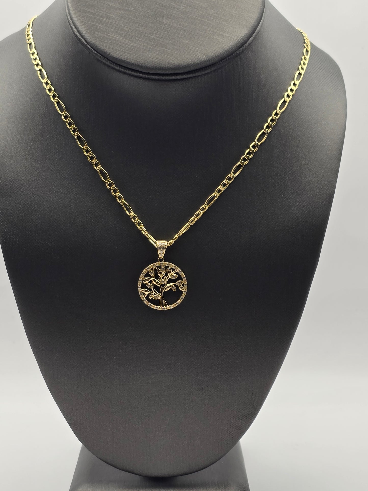 Figaro chain and tree of life pendant