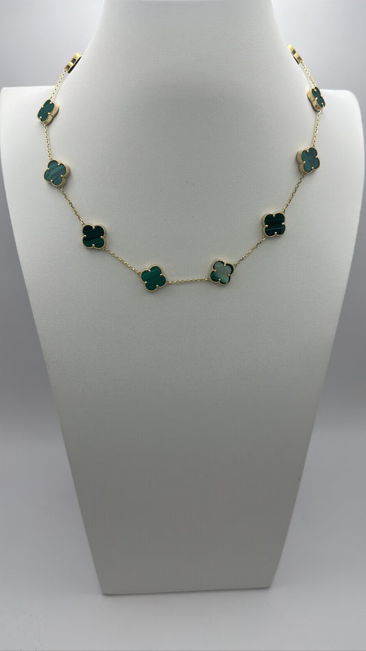 Clover fancy necklace choker green