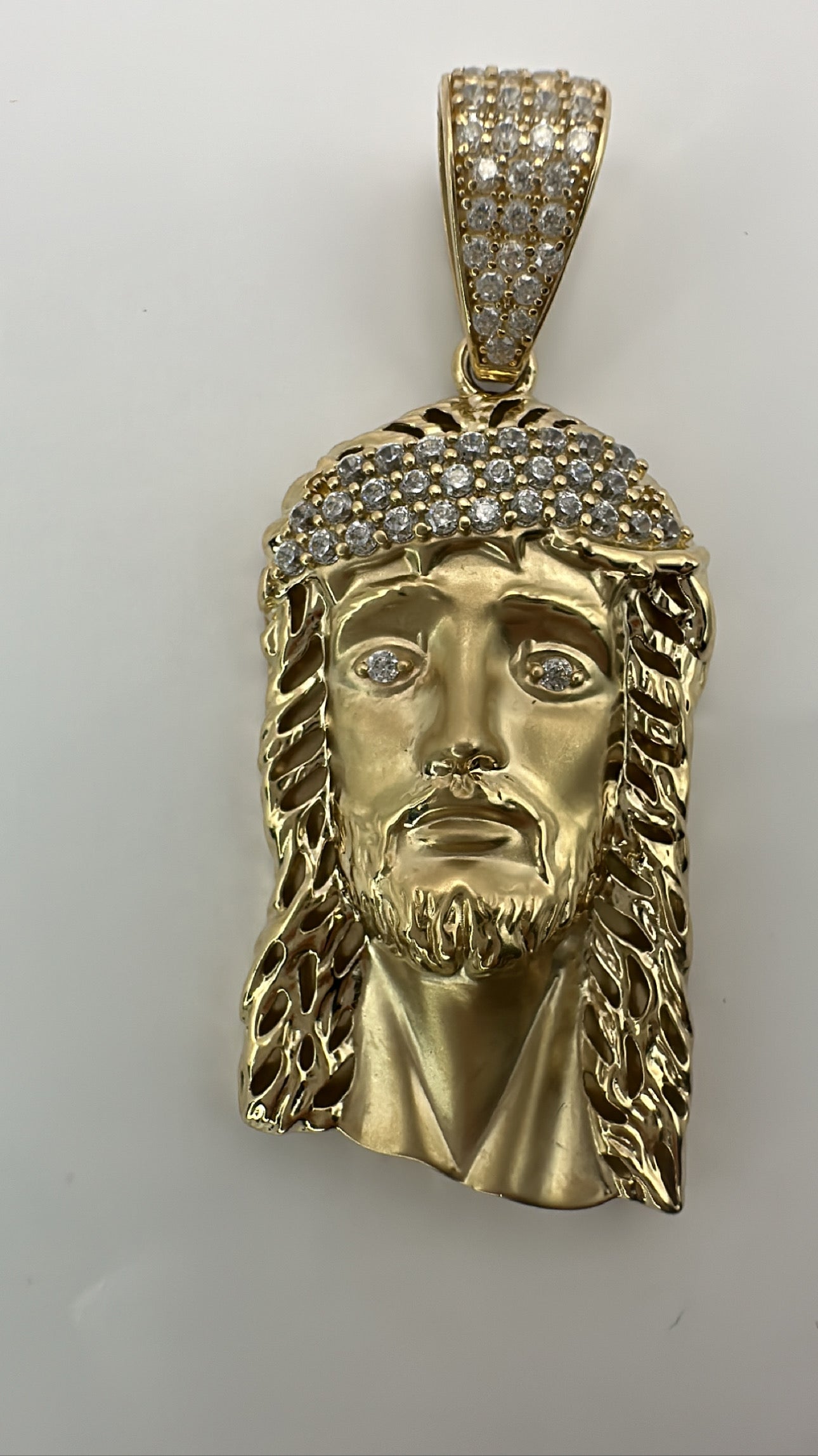 Jesus face pendant CZ