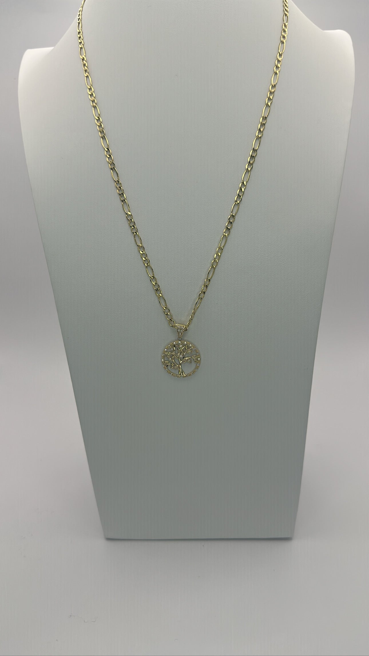 Figaro chain and tree of life pendant