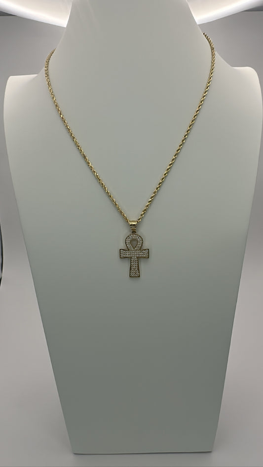 Rope chain and cross pendant