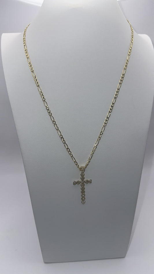 Figaro Chain and Cross Pendant