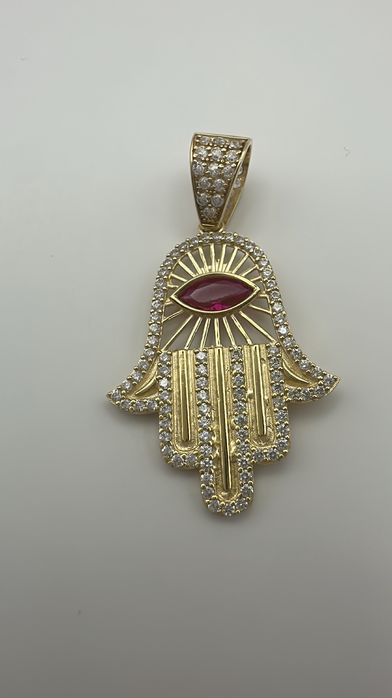 Hamsa Pendant Dark Pink