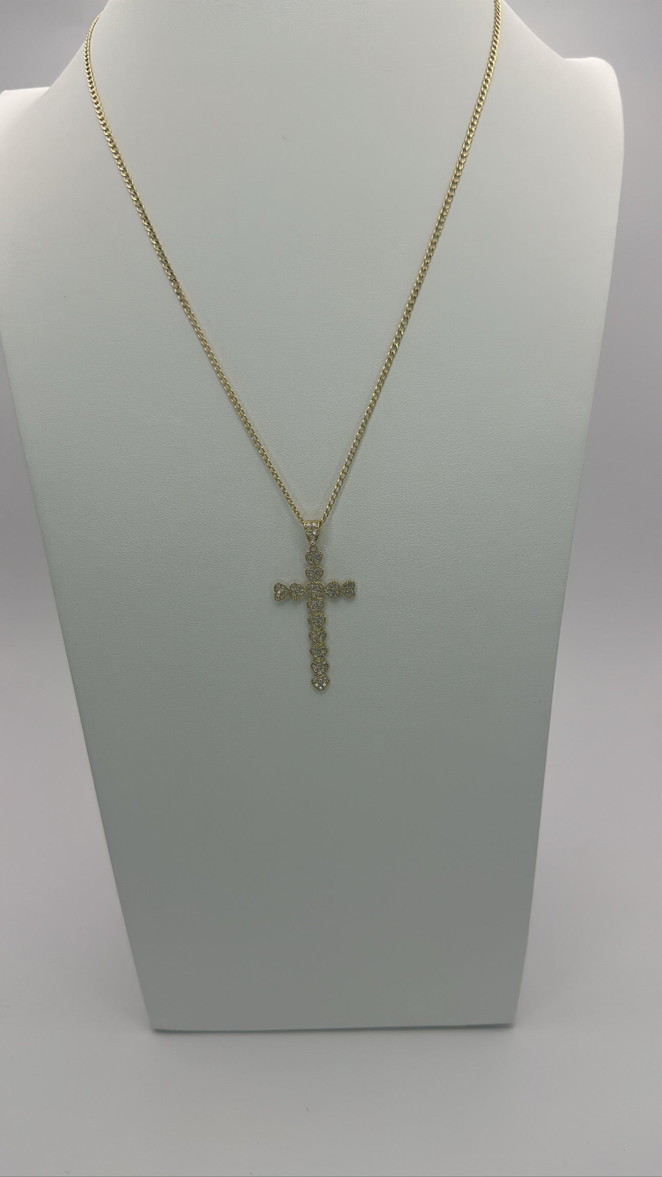 Cuban chain and cross CZ pendant